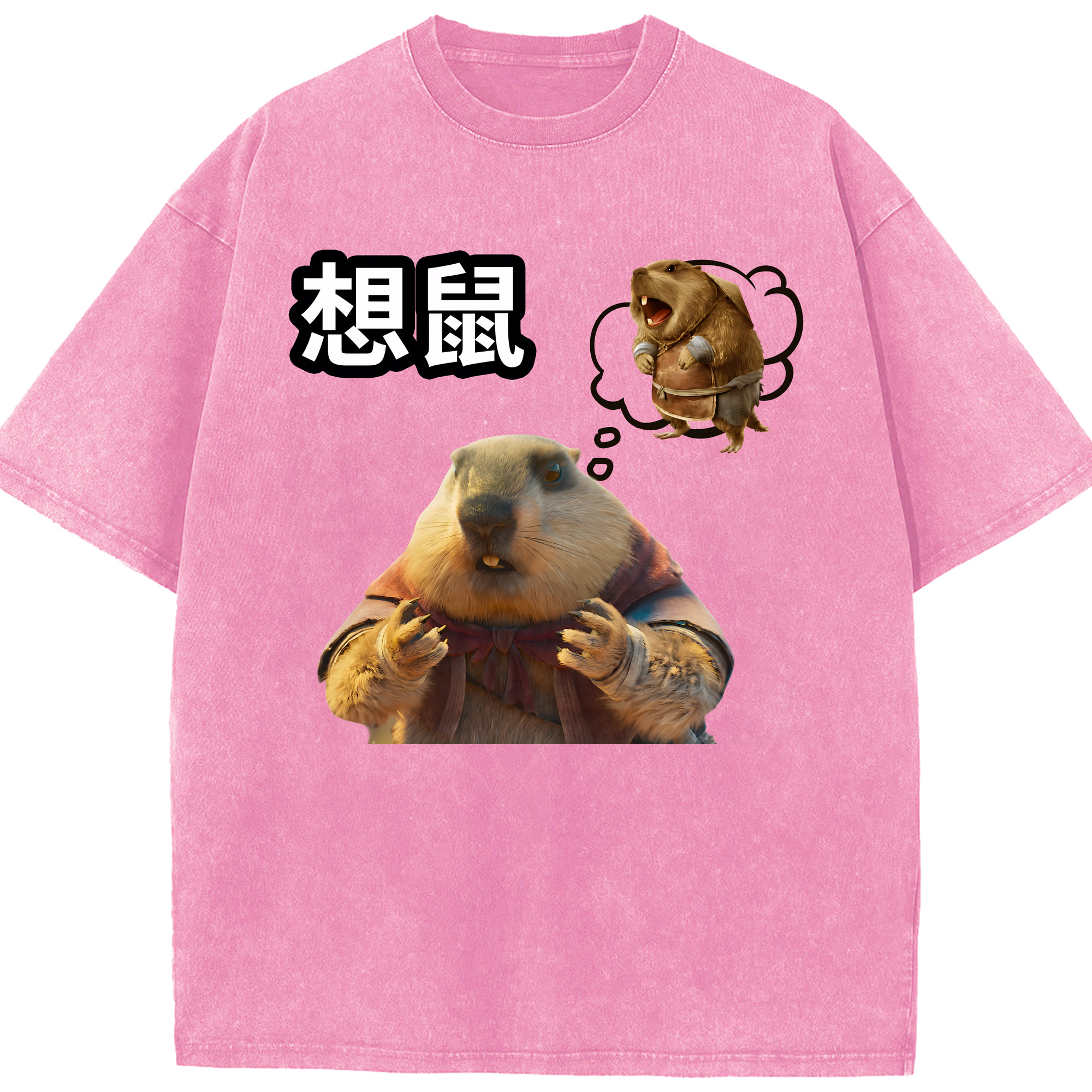 Ne Zha 2 ナタ 魔童の大暴れ 綿100% ヴィンテージ風 半袖Tシャツ（フロントプリント）